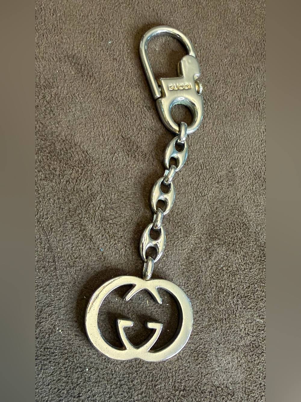 Gucci Silver Double G Keychain / Charm